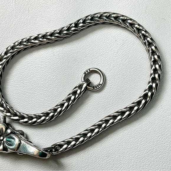 Trollbeads LAA Sterling Bracelet w/double Clasp Flower Lock - Picture 4 of 8